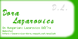 dora lazarovics business card